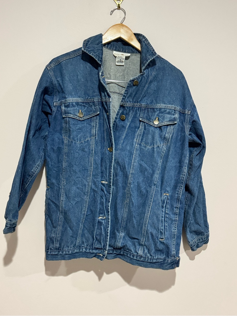 Vintage Hunters Run Denim Jacket Womens Small Blue Coat Cotton Sz S